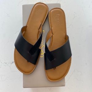 Franco Sarto Gene black leather sandals